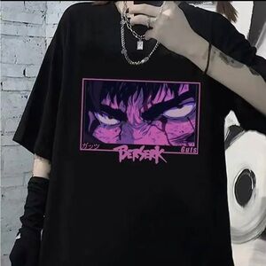 Camiseta Harajuku con estampado de Ojos de Anime para mujer
